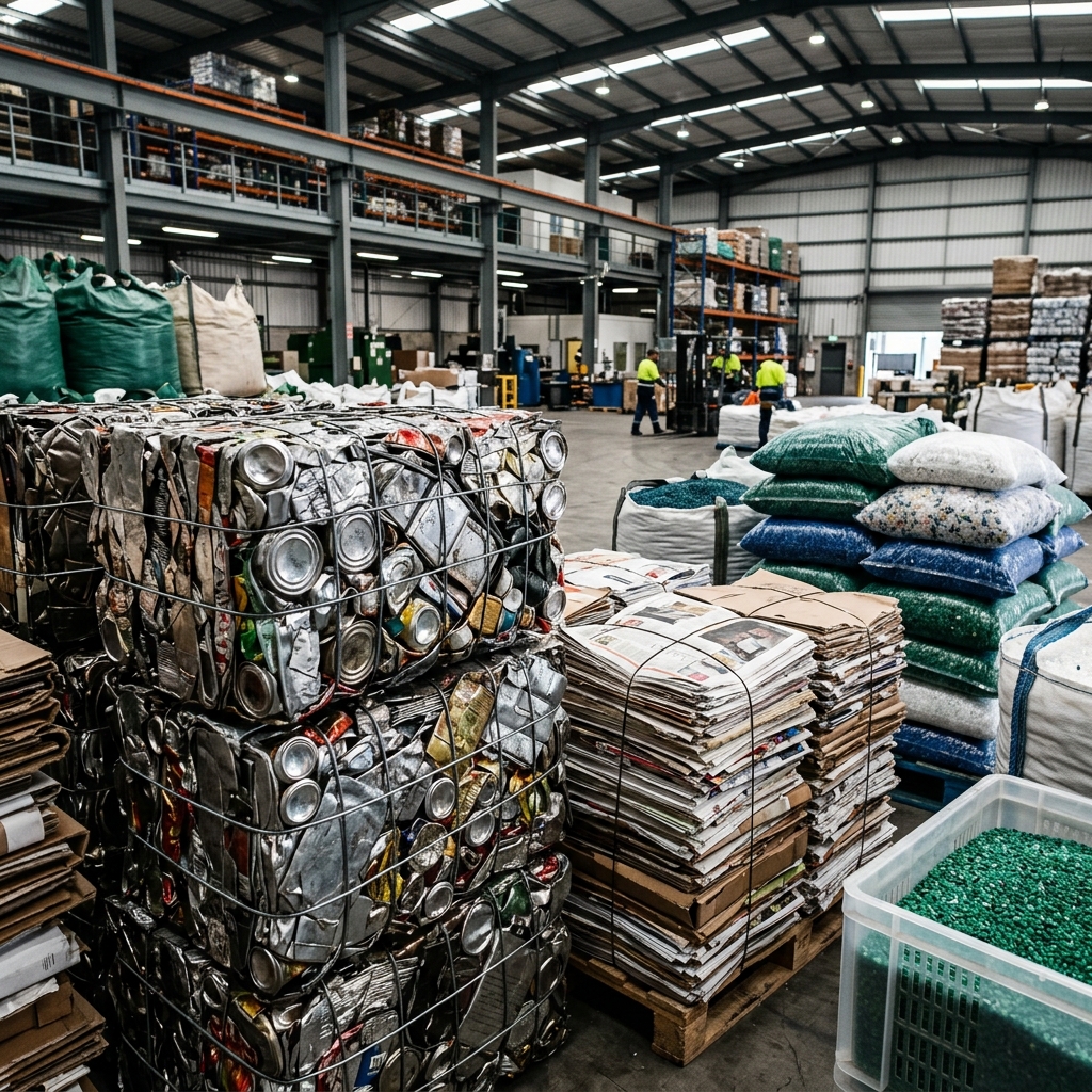 Circular commodities - recycled materials warehouse